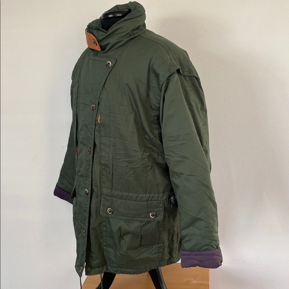 Cabela’s Down Green Quilted Coat with Brown Accents Size XL - Picture 2 of 14